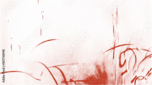 Red gradient halftone graffiti spray texture with smooth tone and faded drips. Urban retro punk abstract background for modern print or poster design.