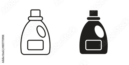 liquid detergent icons set. Simple line vector illustration