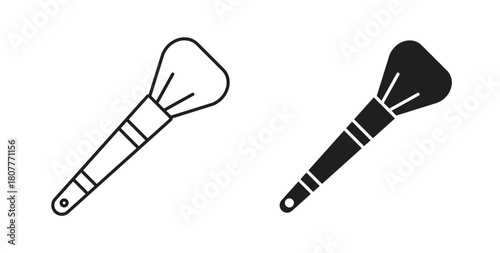 Makeup brush icons set. Simple line vector illustration