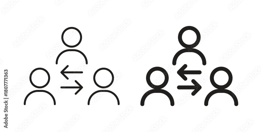 Obraz premium Mediator icons set. Simple line vector illustration