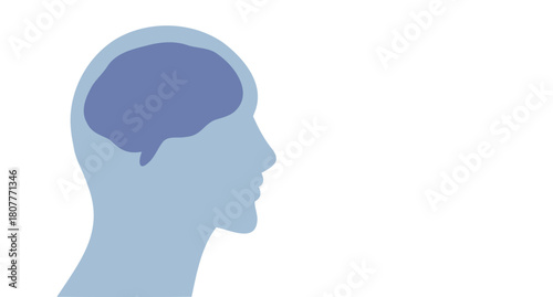 human head with brain silhouette mind concept design. vector silhouette man head mind template