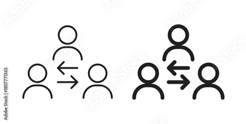 Mediator icons set. Simple line vector illustration