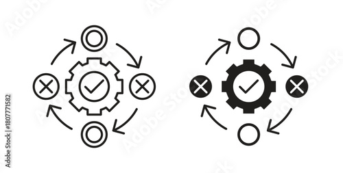 Methodology icons set. Simple line vector illustration