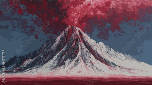 Volcanic eruption illustration