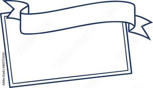 Blank Ribbon Frame Vector Illustration – Simple Decorative Banner and Border Design Template for Text, Labels, Invitations, Certificates, Announcements, and Creative Graphic Projects