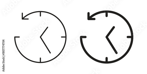Past time icons set. Simple line vector illustration