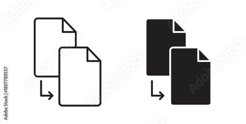 Duplicate icon with line and silhouette versions.