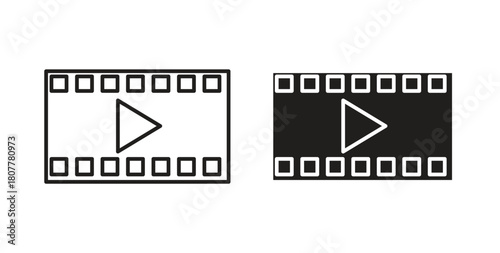Film icon with line and silhouette versions.