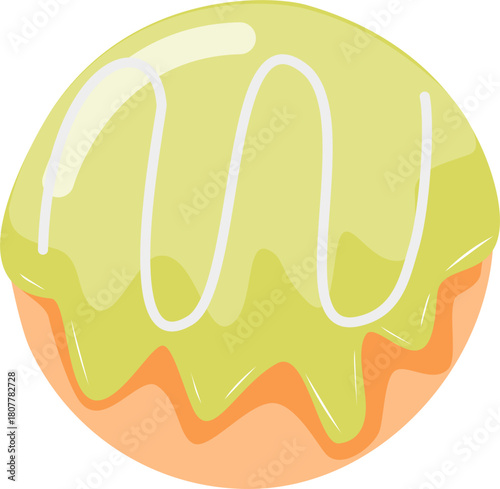 Cute Donut Illustration Colorful Pastel Frosted Doughnut Vector Clipart with Sprinkles and Glaze for Kids, Bakery Designs, Food Icons, and Creative Graphic Elements
