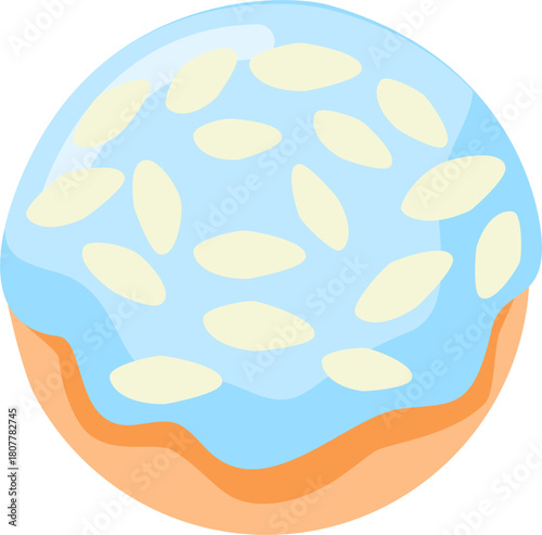 Cute Donut Illustration Colorful Pastel Frosted Doughnut Vector Clipart with Sprinkles and Glaze for Kids, Bakery Designs, Food Icons, and Creative Graphic Elements
