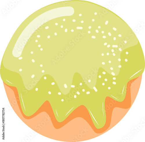Cute Donut Illustration Colorful Pastel Frosted Doughnut Vector Clipart with Sprinkles and Glaze for Kids, Bakery Designs, Food Icons, and Creative Graphic Elements
