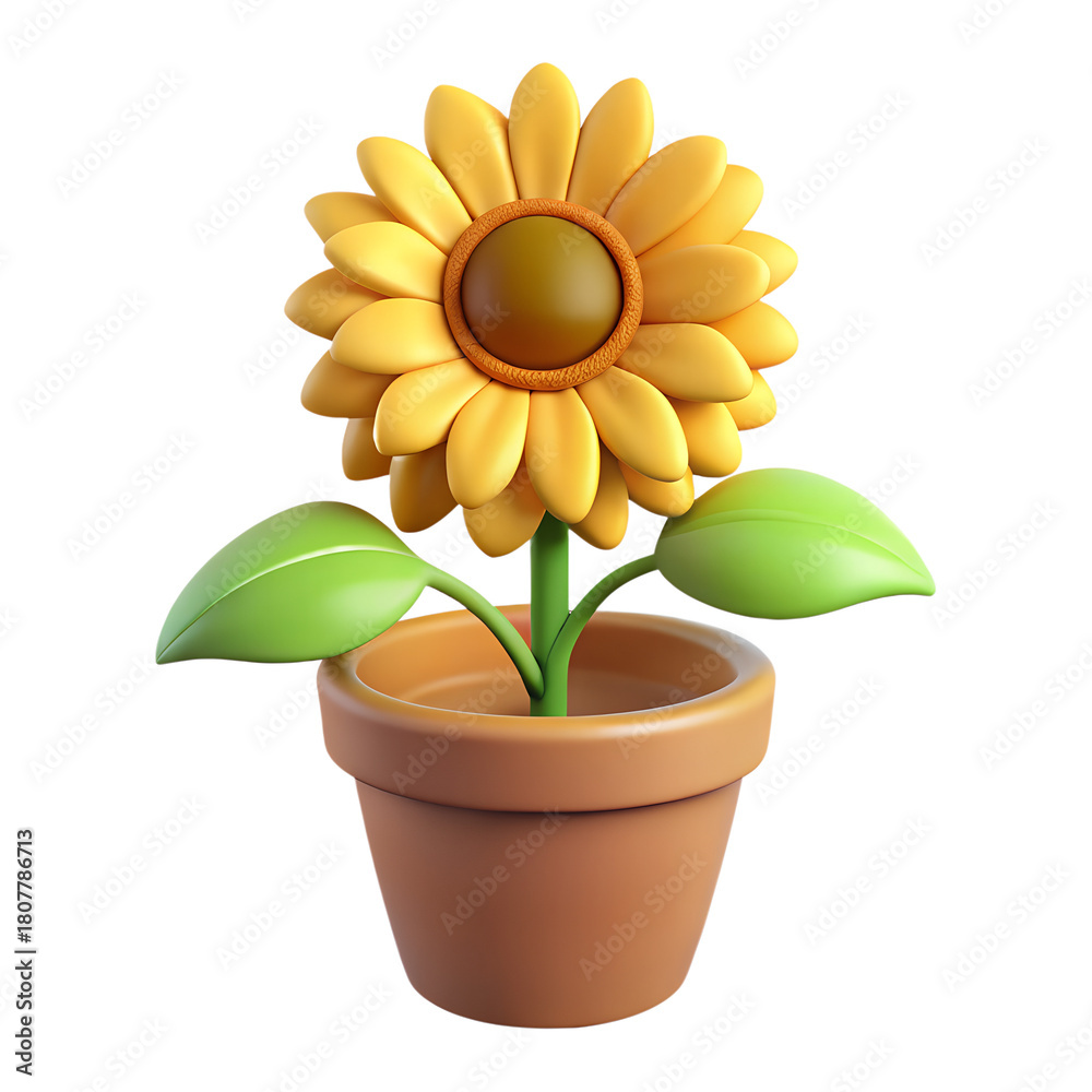 Obraz premium Vibrant sunflower in a pot