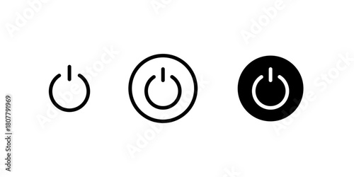 Minimal power button icons, Power Switch signs, Electric power, Power on and of, Switch on and off electric, Energy switch Power turn on and off symbol, Vector illustration.