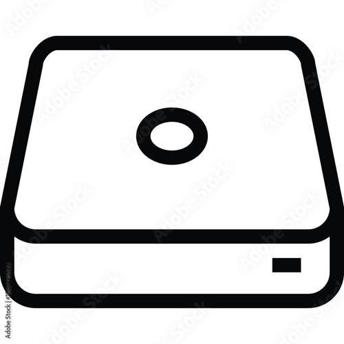 External Hard Drive Storage Line Icon