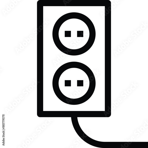 Dual Power Socket Electrical Outlet Icon