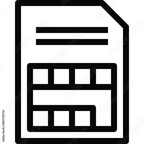 SIM Card Chip Line Icon