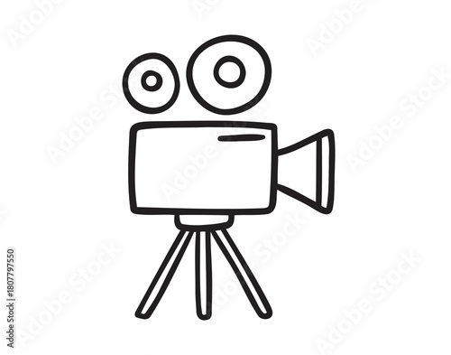 Cinema camera on tripod for movie or video production