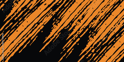 Orange and black brush wrap car sticker pattern abstract banner sporty lines black orange color combination grunge brush modern pattern motorsport racing.