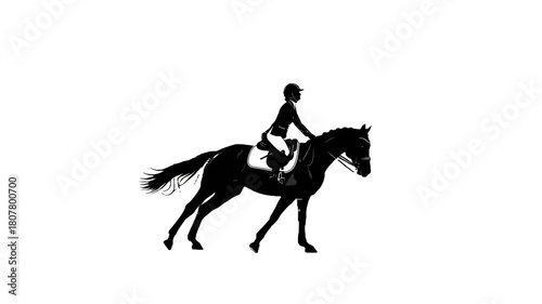Silhouette Equestrian: The graceful silhouette of a rider and horse engaged in the equestrian sport, depicting power and control.