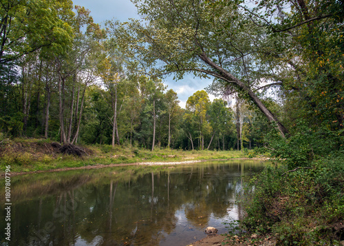 A calm stream on a cloudy day in western North Carolina