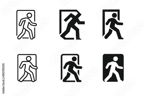 Breaking Stereotypes Icons. Breaking stereotypes. Icon set. Set Logo of Breaking stereotypes: shattered wall with light beams. harmonious logo variations of