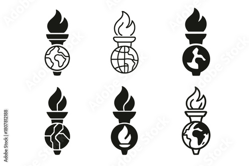 Educational Icons Set. Language tutoring and educational services. Icon set. Set Logo of language tutoring and educational services: graduation cap and globe.