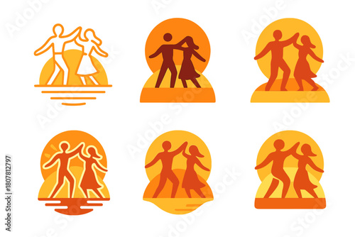 Festival Logo Variations. Music festival flyer. Icon set. Set Logo of music festival flyer: festival tent. harmonious logo variations of the same emblematic
