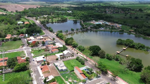 Aerial View of Town Square and Church at Termas de Ibirá – São Paulo, Brazil