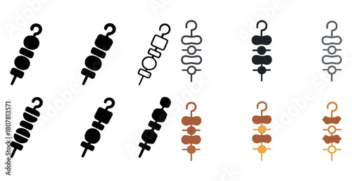 Various kebabs icon set with different styles and colors