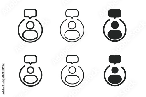 Diverse Digital Logos. Personal branding online. Icon set. Set Logo of Personal branding online: Social media icons. harmonious logo variations of the same