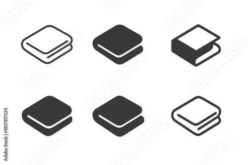 Baby Blanket Logos. Baby blanket. Icon set. Set Logo of baby blanket: folded soft blanket. harmonious logo variations of the same emblematic concept, each with