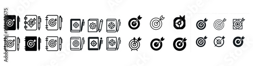 Set of target icons: bulls-eye and archery symbol collection