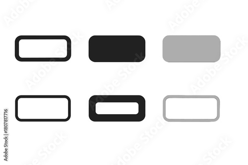 Geometric Icon Set. Mobile UI components. Icon set. Set Logo of Input Field: Text input box. Abstract geometric, Filled silhouette, Flat solid, Minimal