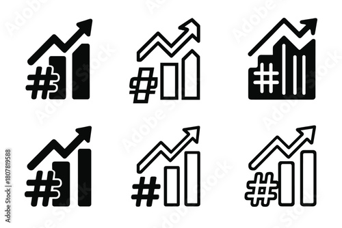 Social Media Career Icons. exploring careers in social media and digital marketing. Icon set. Set Logo of exploring careers in social media and digital