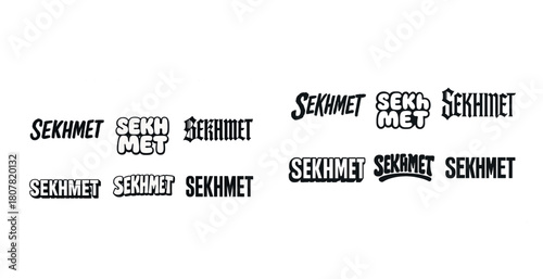 Sekhmet typography collection: diverse font styles in black and white design