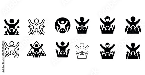 Icons of people celebrating in various styles