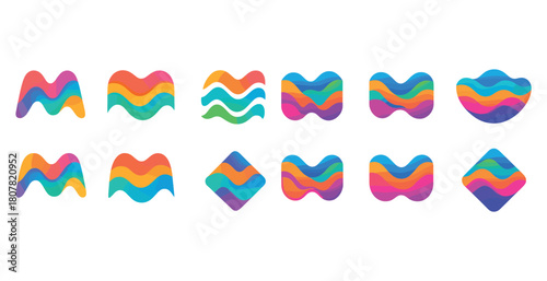 Colorful abstract wave shapes