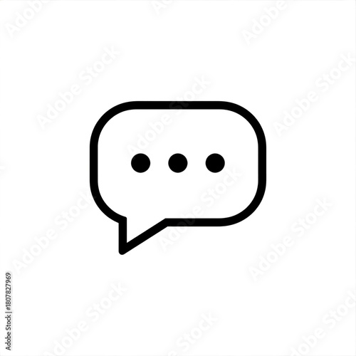 black chat bubble message icon