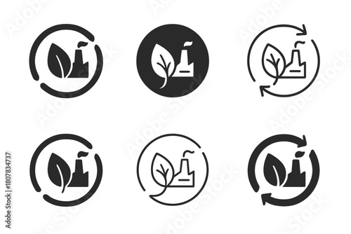 Bioenergy Logos Collection. alternative energy sources from biological processes. Icon set. Set Logo of alternative energy sources from biological processes: