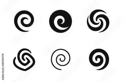 Harmonious Logo Variations. Deep. Icon set. Set Logo of deep: layered waves forming a sense of depth. harmonious logo variations of the same emblematic