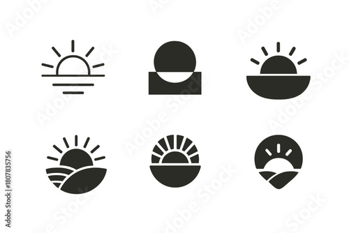 Healthy Aging Icons. Healthy aging. Icon set. Set Logo of healthy aging: heart and leaf. harmonious logo variations of the same emblematic concept, each with