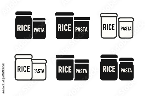 Home Storage Icons. Home storage solutions. Icon set. Set Logo of home storage: stackable boxes. harmonious logo variations of the same emblematic concept,