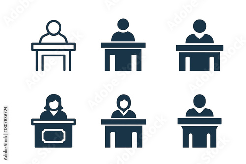 Justice Logo Variations. Person Arrested on Suspicion of Crime. Icon set. Set Logo of Arrest Scene: justice balance and shield. harmonious logo variations of