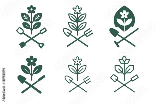 Invasive Species Logos. Invasive species. Icon set. Set Logo of invasive species: circular ecosystem being engulfed by foreign growth. harmonious