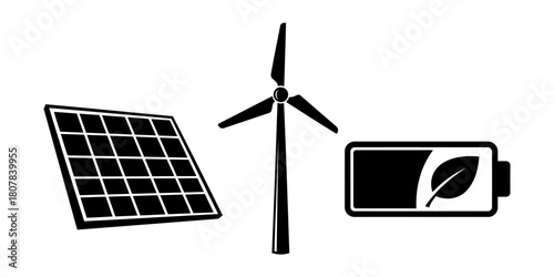 Green Energy Technology Icons
