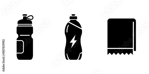 Fitness and Hydration Vector Icons