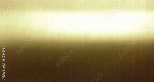 Gold, metal gradient background. Texture of brass material with light flare