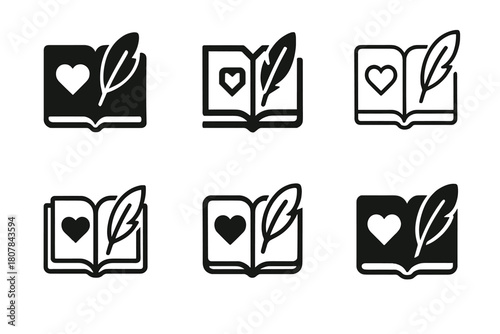 Memorial Logo Variations. Remembering loved ones with special memorial traditions. Icon set. Set Logo of remembering loved ones with special memorial