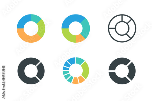 Data Science Logos. Data science. Icon set. Set Logo of data science: clustering scatter plot with centroid. harmonious logo variations of the same emblematic
