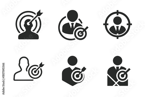 Salesperson Logo Variations. Salesperson. Icon set. Set Logo of salesperson: desk with phone and product catalog. harmonious logo variations of the same